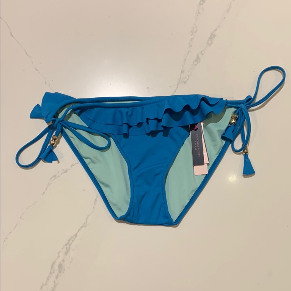 Victoria's Secret Aqua Ruffle Bikini Bottom